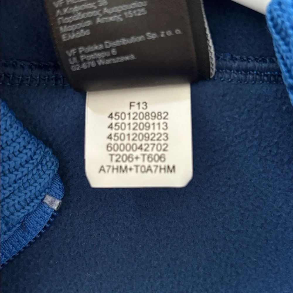 The North Face Blue Ribbed 1/2 Zip Fleece Lined Jacket Mens Small